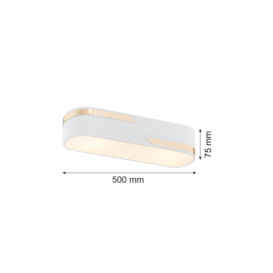 Argon 6003 - Loftlampe TONI 3xE27/15W/230V hvid/guldfarvet