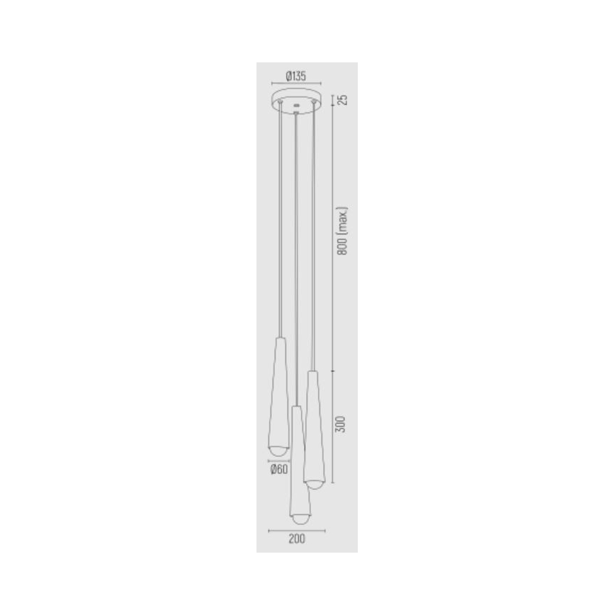 Argon 6103 - Pendel HOLLYWOOD 3xE14/7W/230V sort