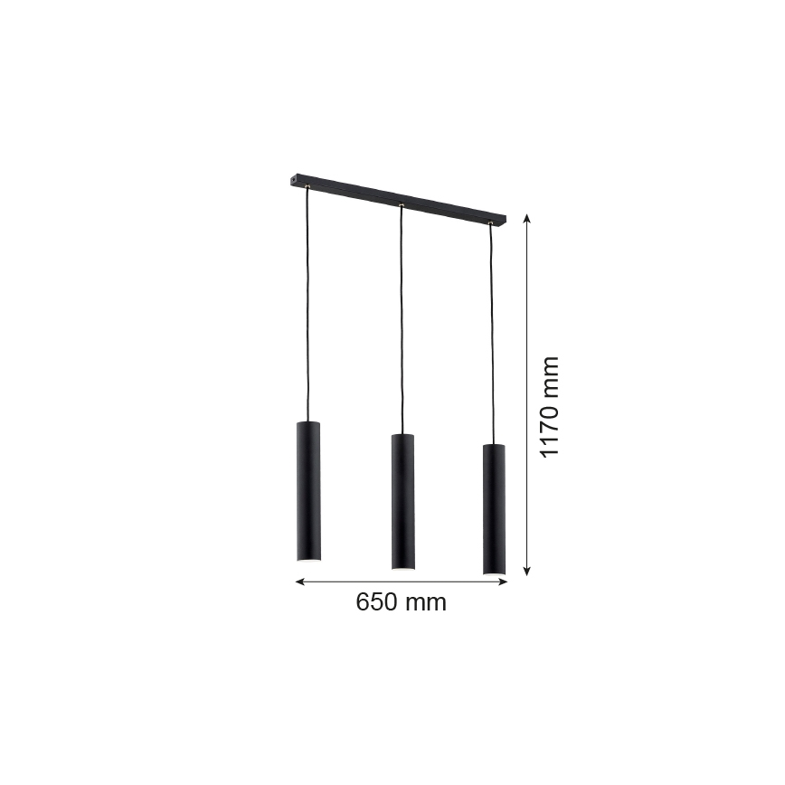 Argon 6112 - Pendel GOMERA 3xGU10/5W/230V sort