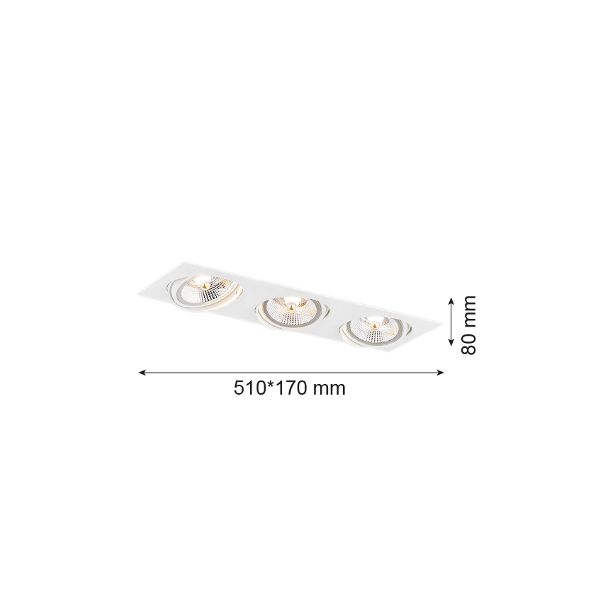Argon 6115 - indbygningsspot OLIMP 3xGU10-AR111/12W/230V hvid