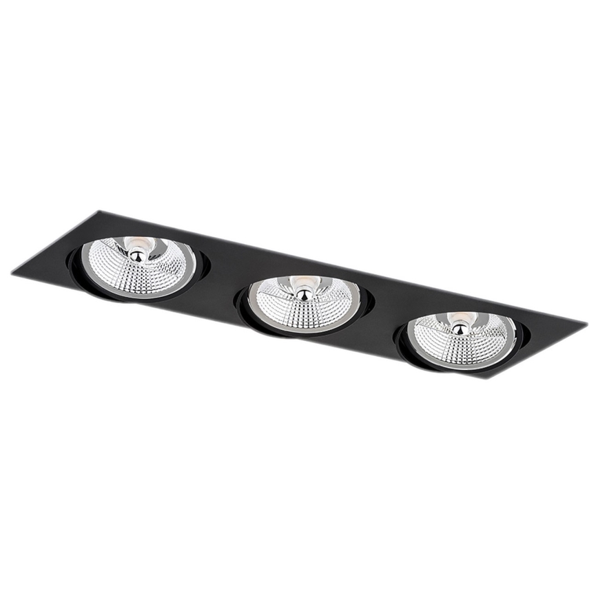 Argon 6116 - Indbygningsspot OLIMP 3xGU10-AR111/12W/230V sort