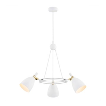 Argon 6148 - Loftlampe CHARLOTTE 3xE27/15W/230V hvid/guldfarvet