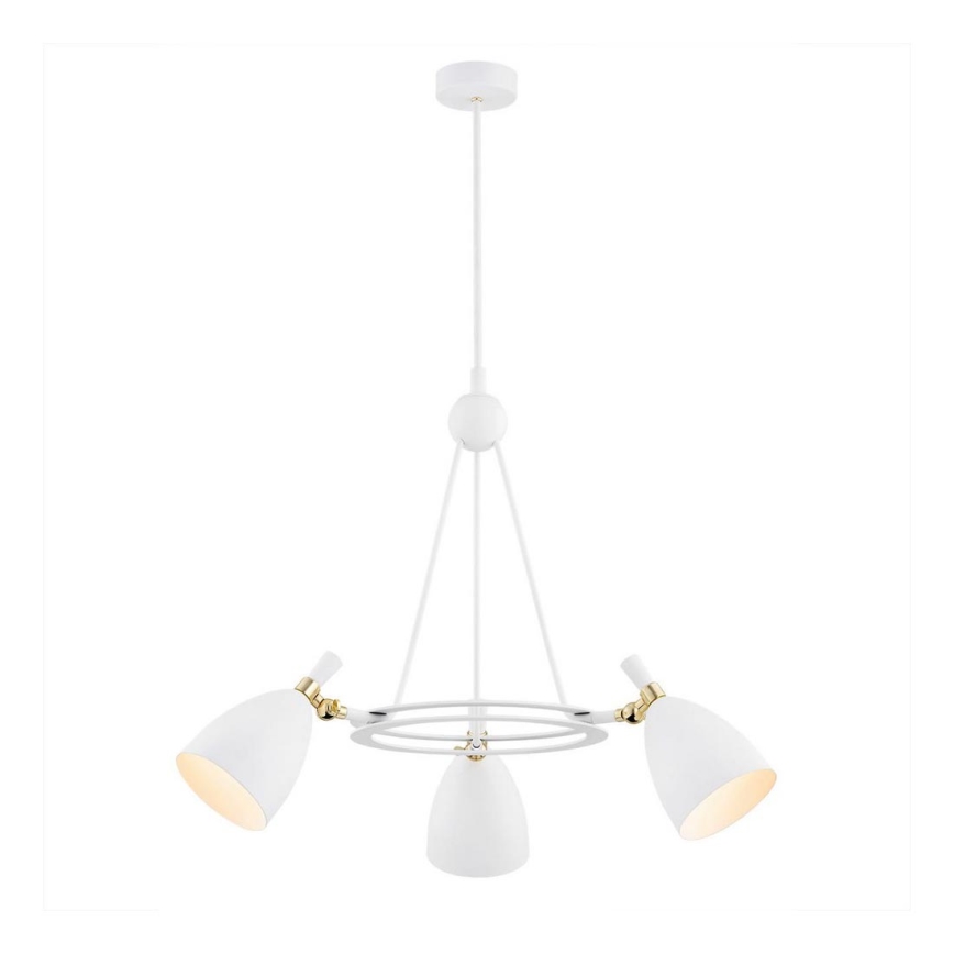 Argon 6148 - Loftlampe CHARLOTTE 3xE27/15W/230V hvid/guldfarvet