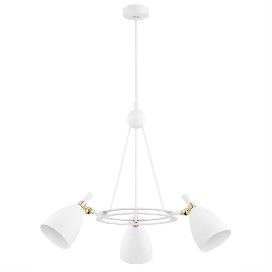 Argon 6148 - Loftlampe CHARLOTTE 3xE27/15W/230V hvid/guldfarvet