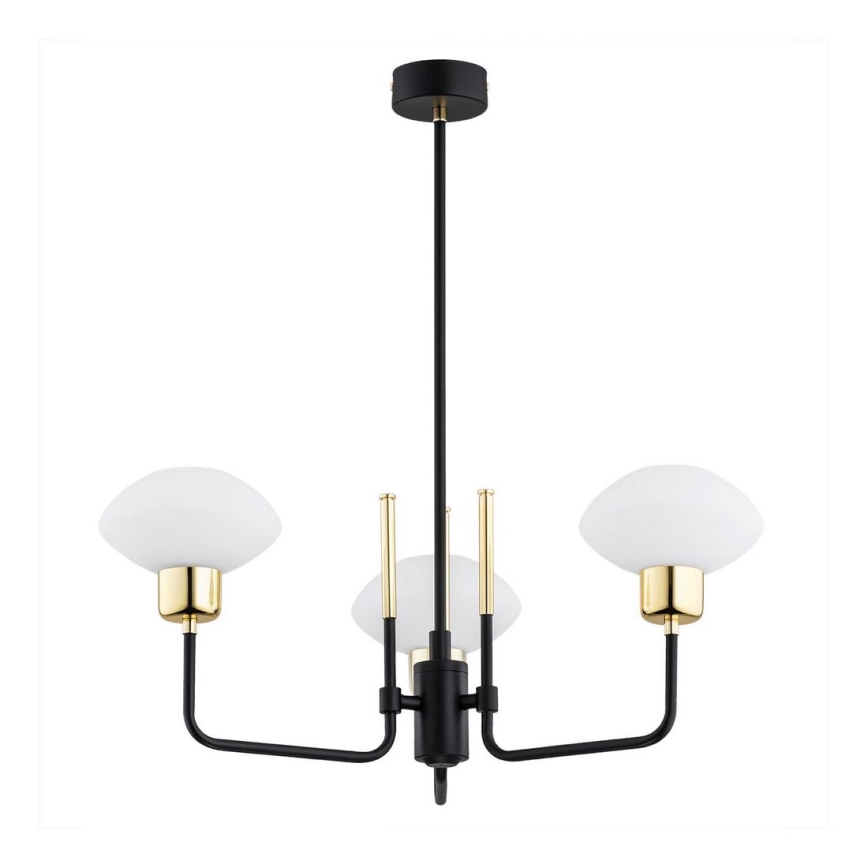 Argon 6166 - Loftlampe på stang RAVELLO 3xE14/15W/230V sort/guld