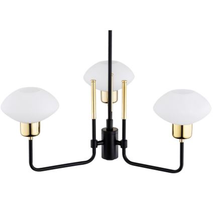 Argon 6166 - Loftlampe på stang RAVELLO 3xE14/15W/230V sort/guld