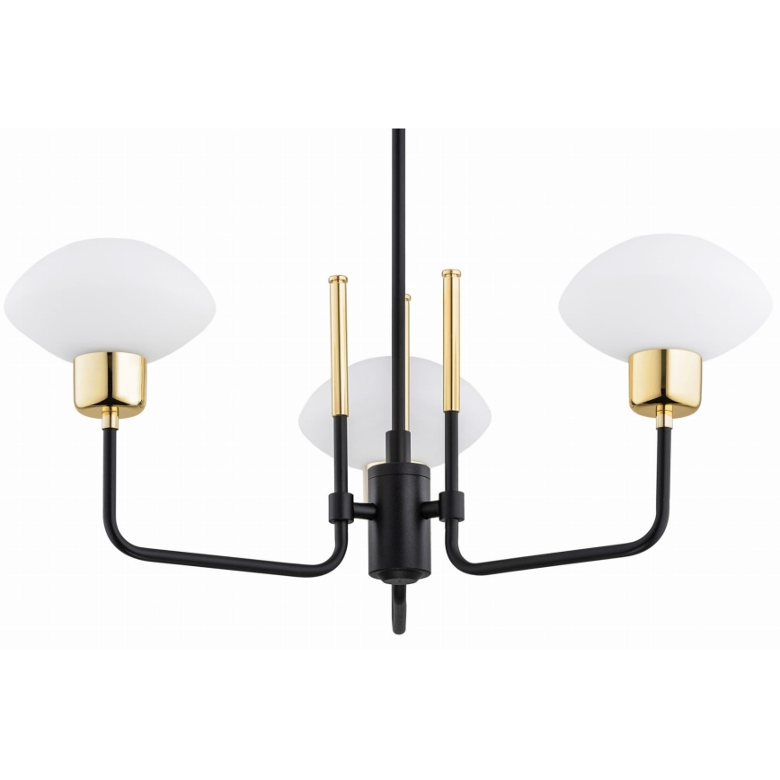Argon 6166 - Loftlampe på stang RAVELLO 3xE14/15W/230V sort/guld