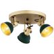 Argon 6242 - Spotlampe LENORA 3xE14/7W/230V guldfarvet/grøn