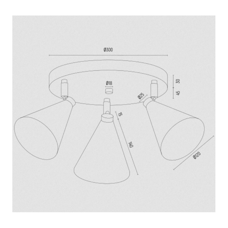 Argon 6244 - Spotlampe LUCINDA 3xE14/7W/230V sort