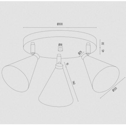 Argon 6245 - Spotlampe LUCINDA 3xE14/7W/230V grøn