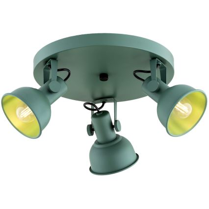 Argon 6265 - Spotlampe LENORA 3xE14/7W/230V grøn