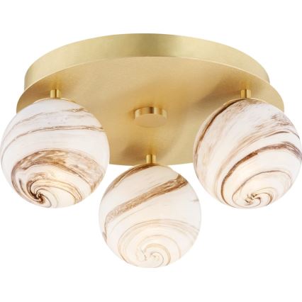 Argon 6290 - Loftlampe FABIO 3xE14/7W/230V alabast guldfarvet