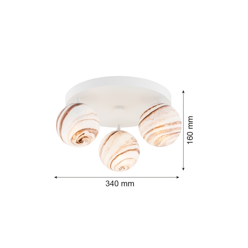 Argon 6291 - Loftlampe FABIO 3xE14/7W/230V alabast hvid