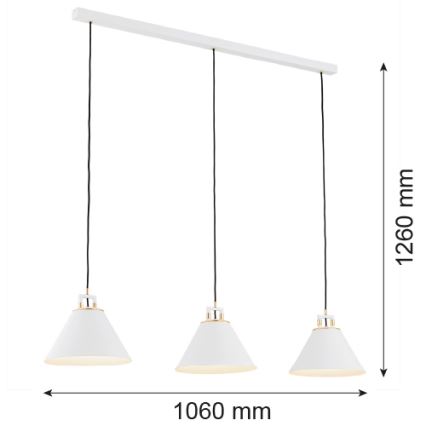 Argon 6291 - Loftlampe FABIO 3xE14/7W/230V alabast hvid