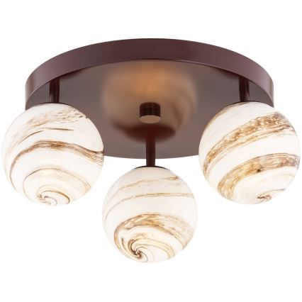 Argon 6292 - Loftlampe FABIO 3xE14/7W/230V alabast brun