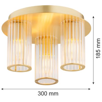 Argon 6304 - Loftlampe HAMPTON 3xE14/7W/230V guldfarvet