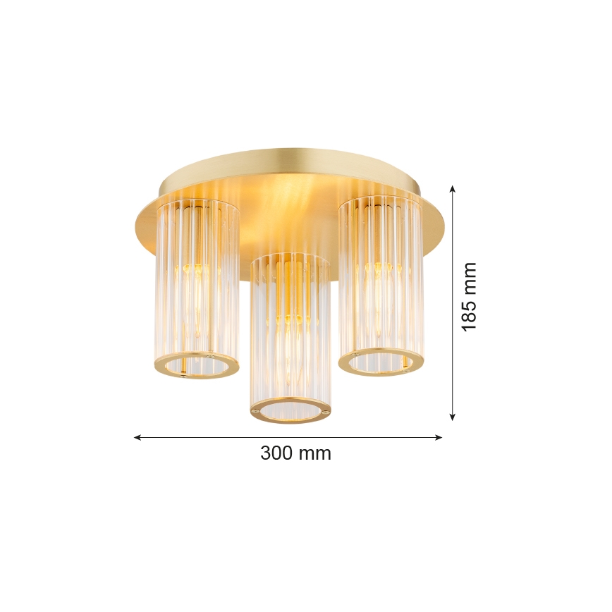 Argon 6304 - Loftlampe HAMPTON 3xE14/7W/230V guldfarvet