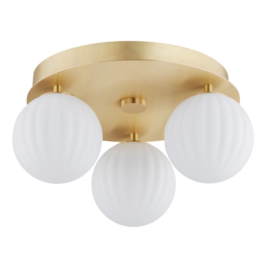 Argon 6305 - Loftlampe PALOMA 3xE14/7W/230V guldfarvet/hvid