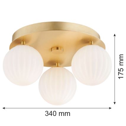 Argon 6305 - Loftlampe PALOMA 3xE14/7W/230V guldfarvet/hvid