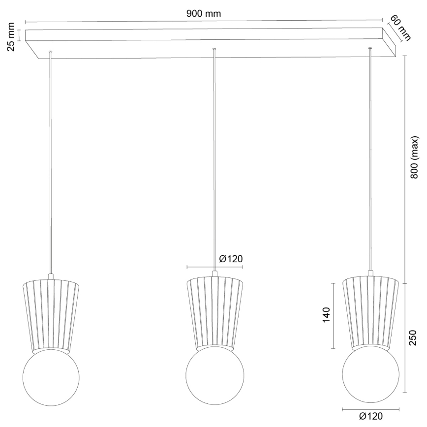 Argon 6357 - Badeværelsespendel VOLANTE med wire 3xG9/6W/230V IP44 beige