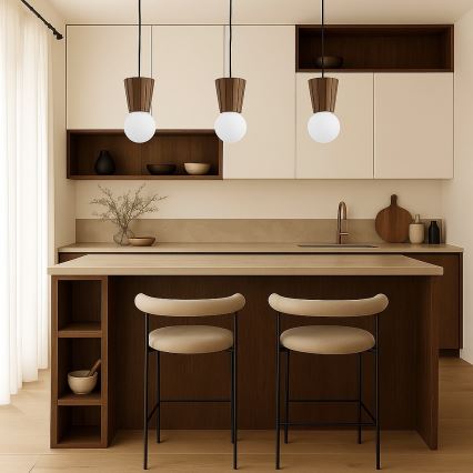 Argon 6358 - Badeværelsespendel med kabelophæng VOLANTE 3xG9/6W/230V IP44 brun