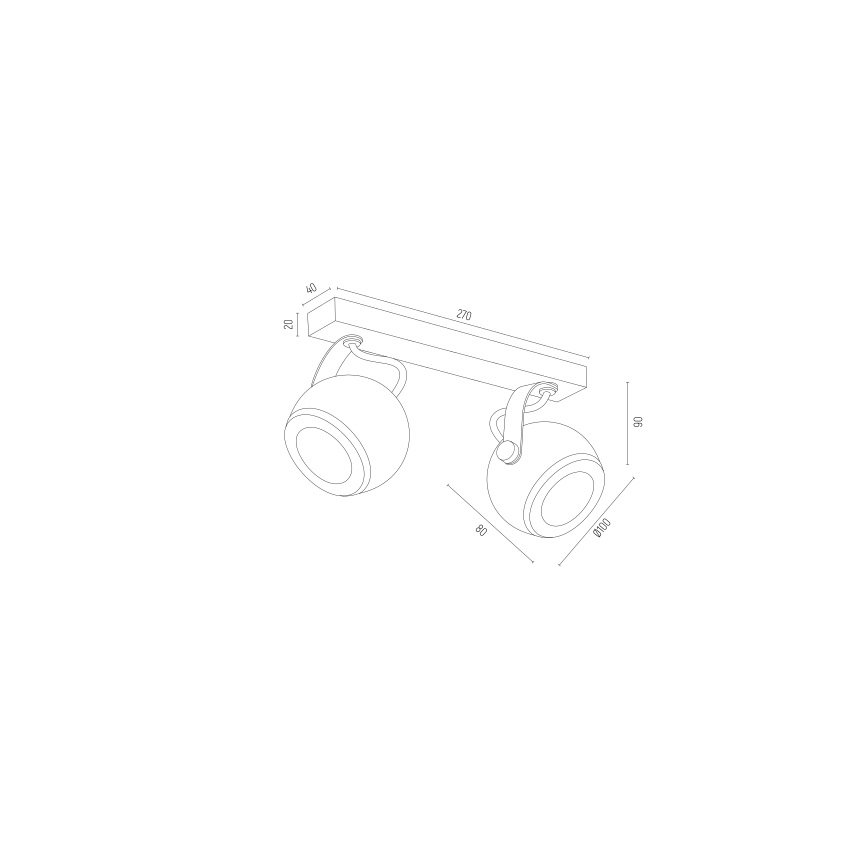 Argon 7039 - Spotlampe KOS PLUS 2xGU10/5W/230V sort/gylden