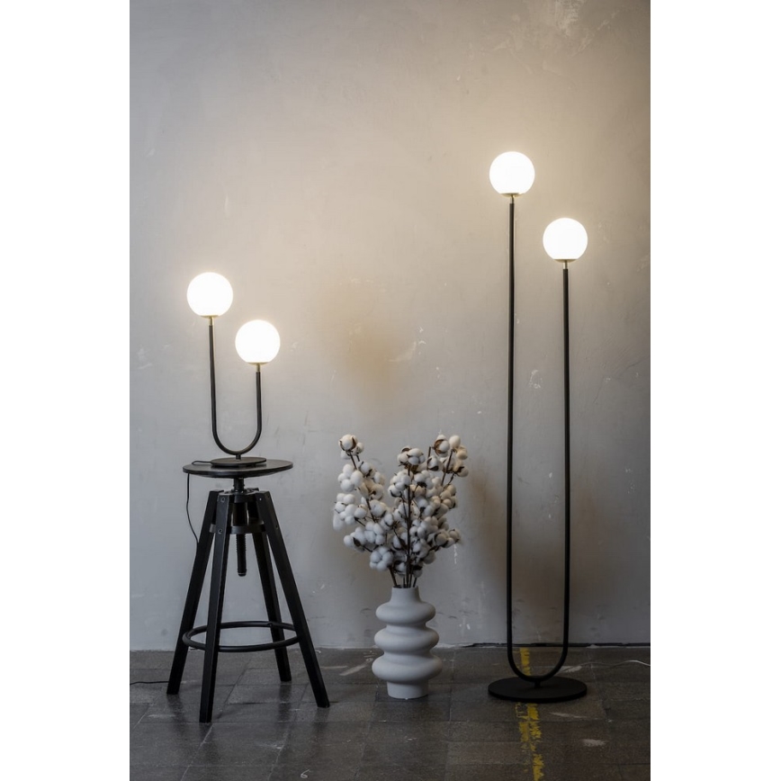 Argon 7072 - Bordlampe FERRONE 2xE14/7W/230V sort/hvid/gylden
