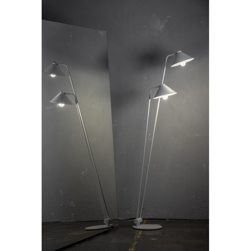 Argon 7074 - Gulvlampe GABIAN 2xE27/15W/230V hvid