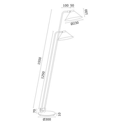 Argon 7074 - Gulvlampe GABIAN 2xE27/15W/230V hvid