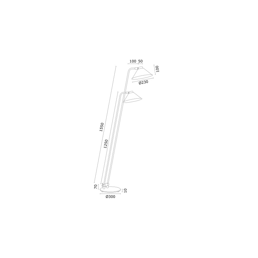 Argon 7074 - Gulvlampe GABIAN 2xE27/15W/230V hvid