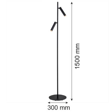 Argon 7082 - Gulvlampe TORRE 2xG9/6W/230V sort