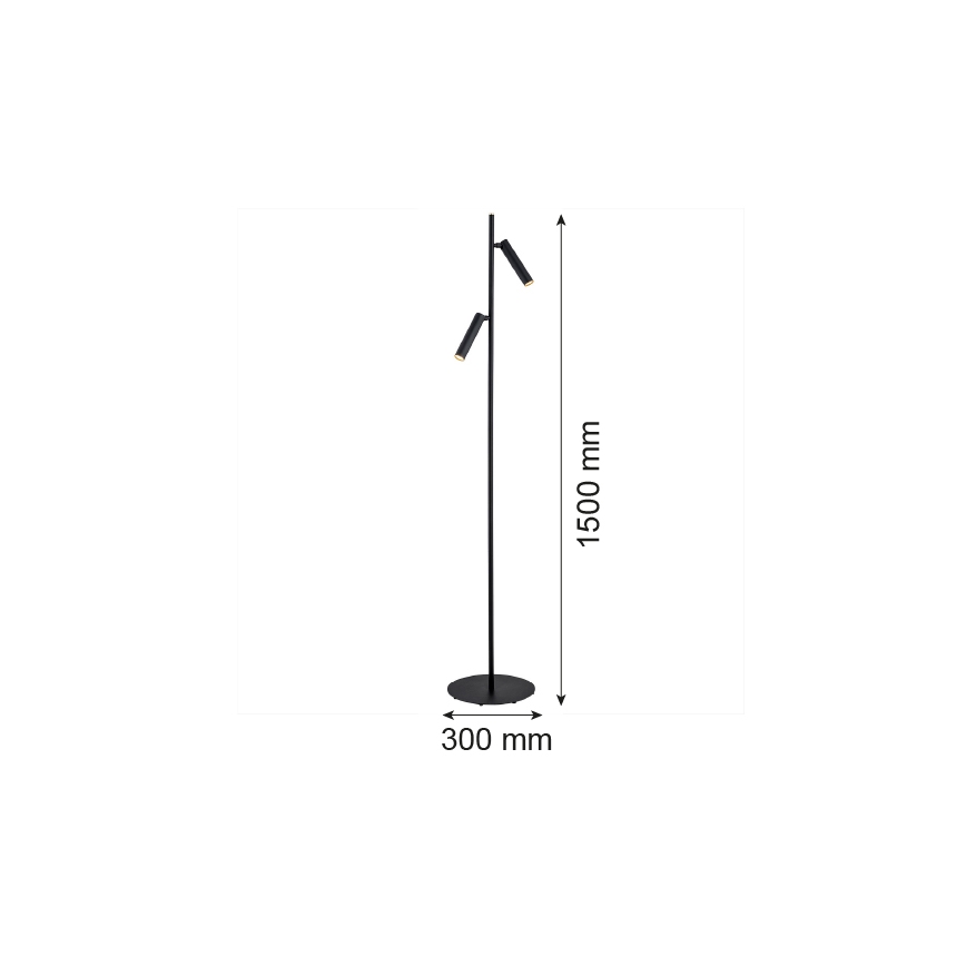 Argon 7082 - Gulvlampe TORRE 2xG9/6W/230V sort