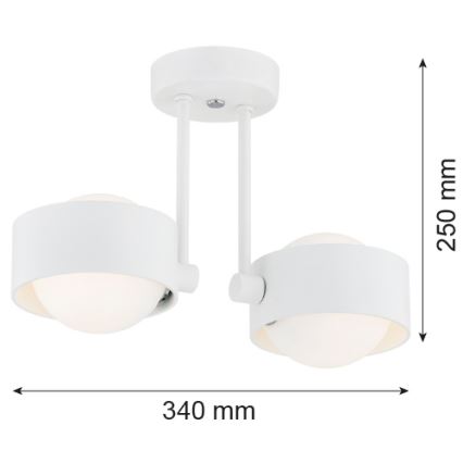 Argon 7088 - Loftlampe MASSIMO PLUS 2xG9/6W/230V hvid