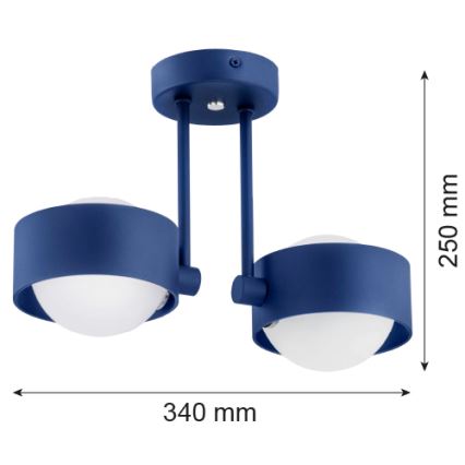 Argon 7090 - Loftlampe MASSIMO PLUS 2xG9/6W/230V blå