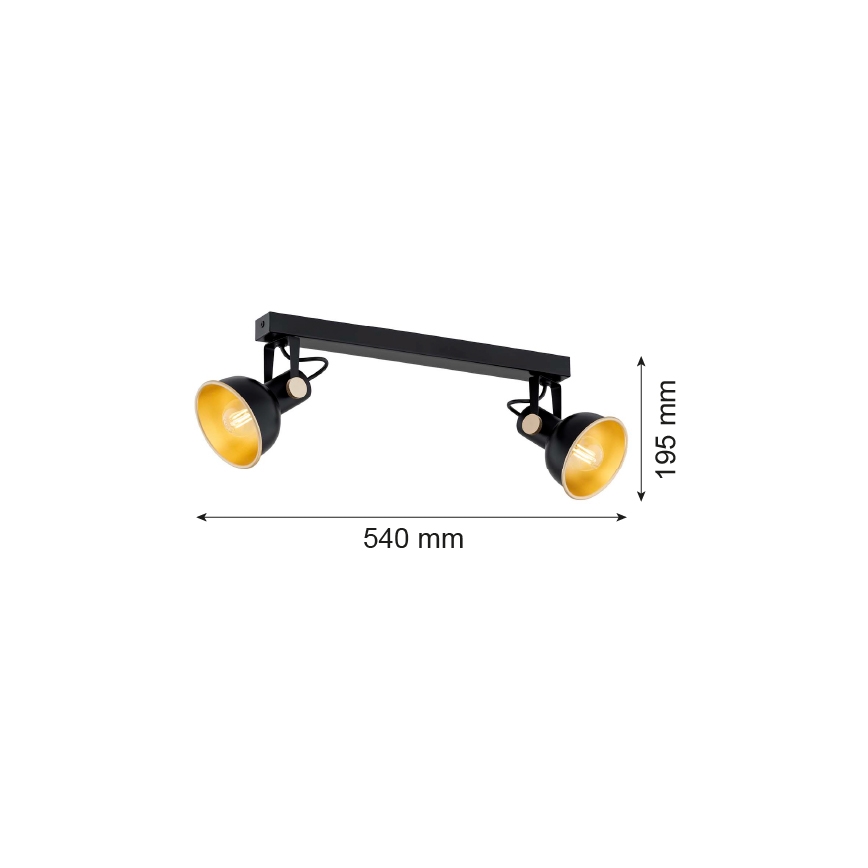 Argon 7142 - Spotlampe LENORA 2xE14/7W/230V sort