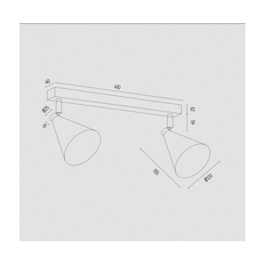 Argon 7149 - Spotlampe LUCINDA 2xE14/7W/230V guldfarvet