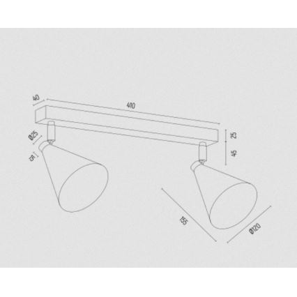 Argon 7170 - Spotlampe LUCINDA 2xE14/7W/230V sort