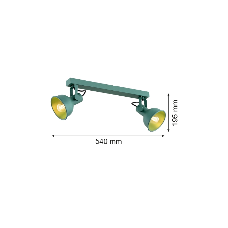 Argon 7174 - Spotlampe LENORA 2xE14/7W/230V grøn