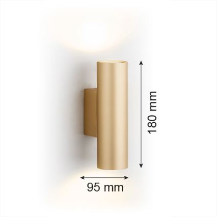 Argon 7178 - Væglampe MITOS PLUS 2xGU10/5W/230V guldfarvet