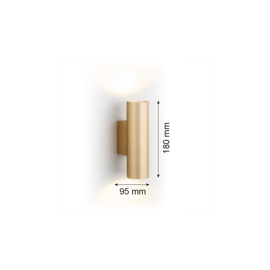 Argon 7178 - Væglampe MITOS PLUS 2xGU10/5W/230V guldfarvet
