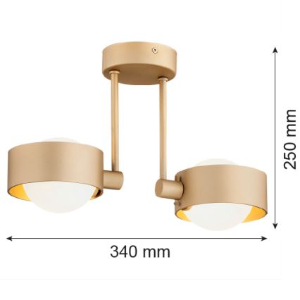 Argon 7215 - Pendel til badeværelse MASSIMO PLUS 2xG9/6W/230V IP44 guldfarvet