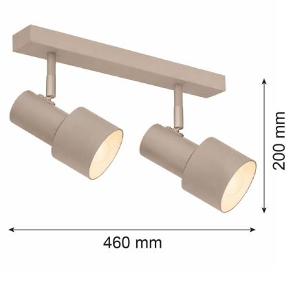 Argon 7294 - Spotlampe DOR 2xE27/15W/230V beige