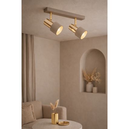 Argon 7299 - Spotlampe DOR 2xE27/15W/230V guld/beige