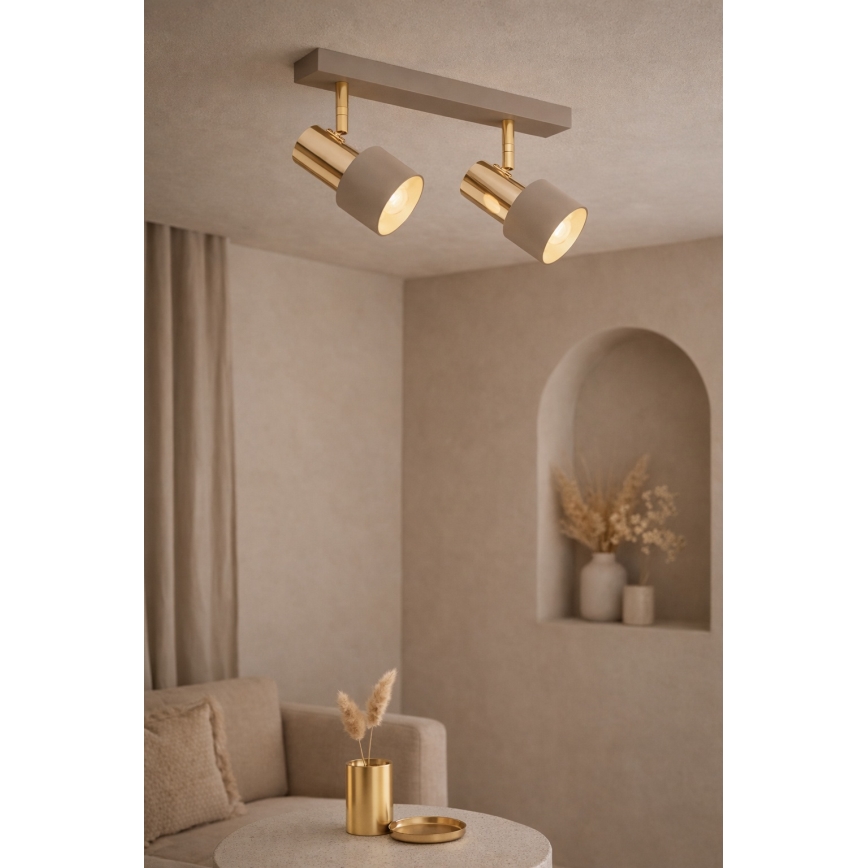 Argon 7299 - Spotlampe DOR 2xE27/15W/230V guld/beige
