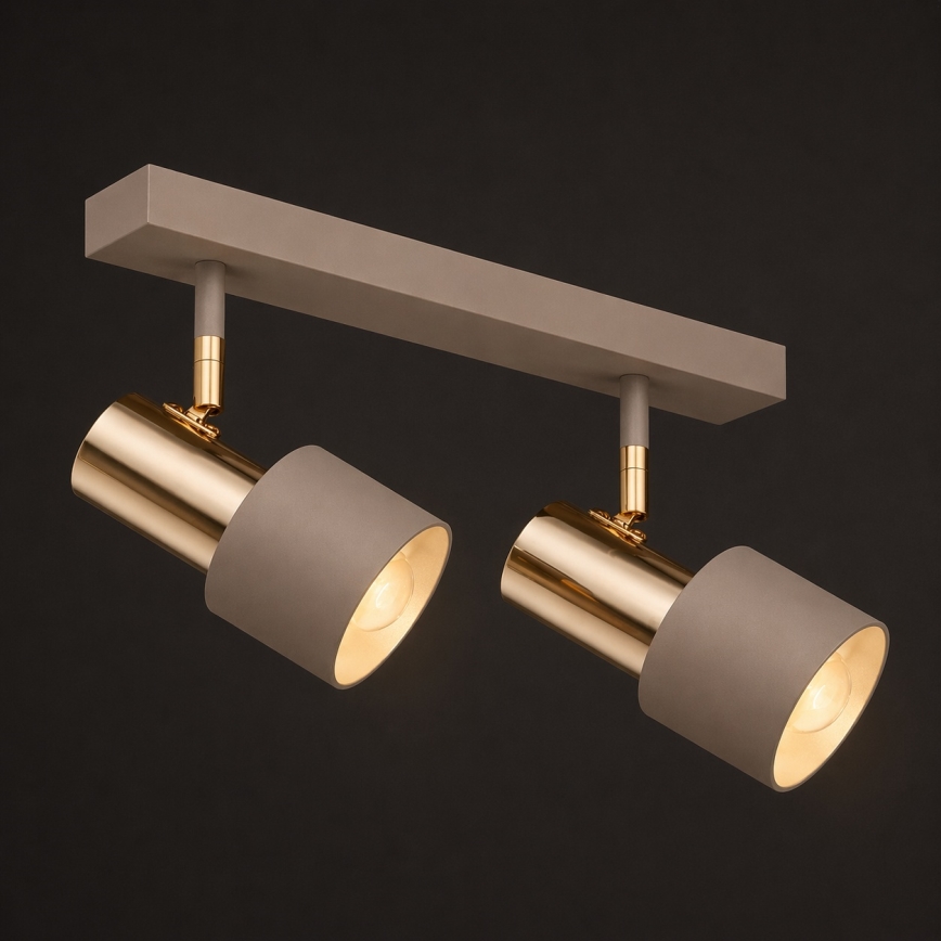 Argon 7299 - Spotlampe DOR 2xE27/15W/230V guld/beige