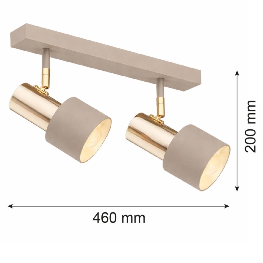 Argon 7299 - Spotlampe DOR 2xE27/15W/230V guld/beige