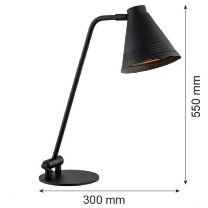 Argon 8002 - Bordlampe AVALONE 1xE27/15W/230V sort