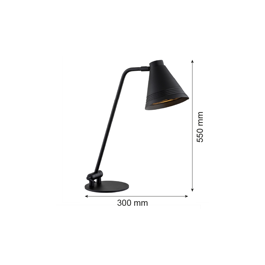 Argon 8002 - Bordlampe AVALONE 1xE27/15W/230V sort