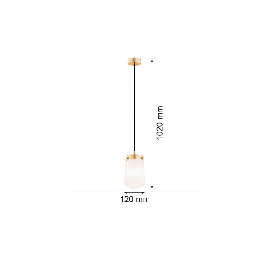Argon 8004 - Pendel PASADENA 1xE27/15W/230V gylden/hvid