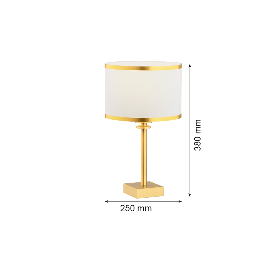 Argon 8029 - Bordlampe ABBANO 1xE27/15W/230V messing/hvid